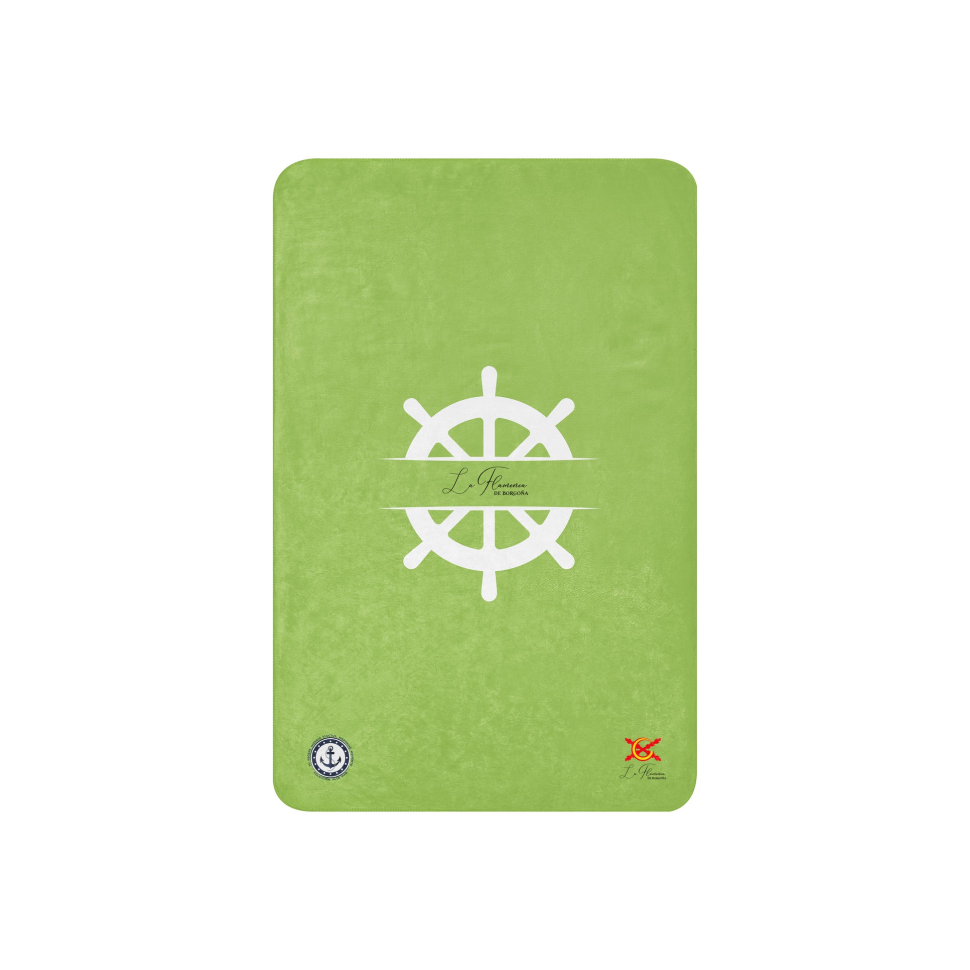 Manta sherpa Verde Pistacho Marinera - LaFlamencadeBorgoña