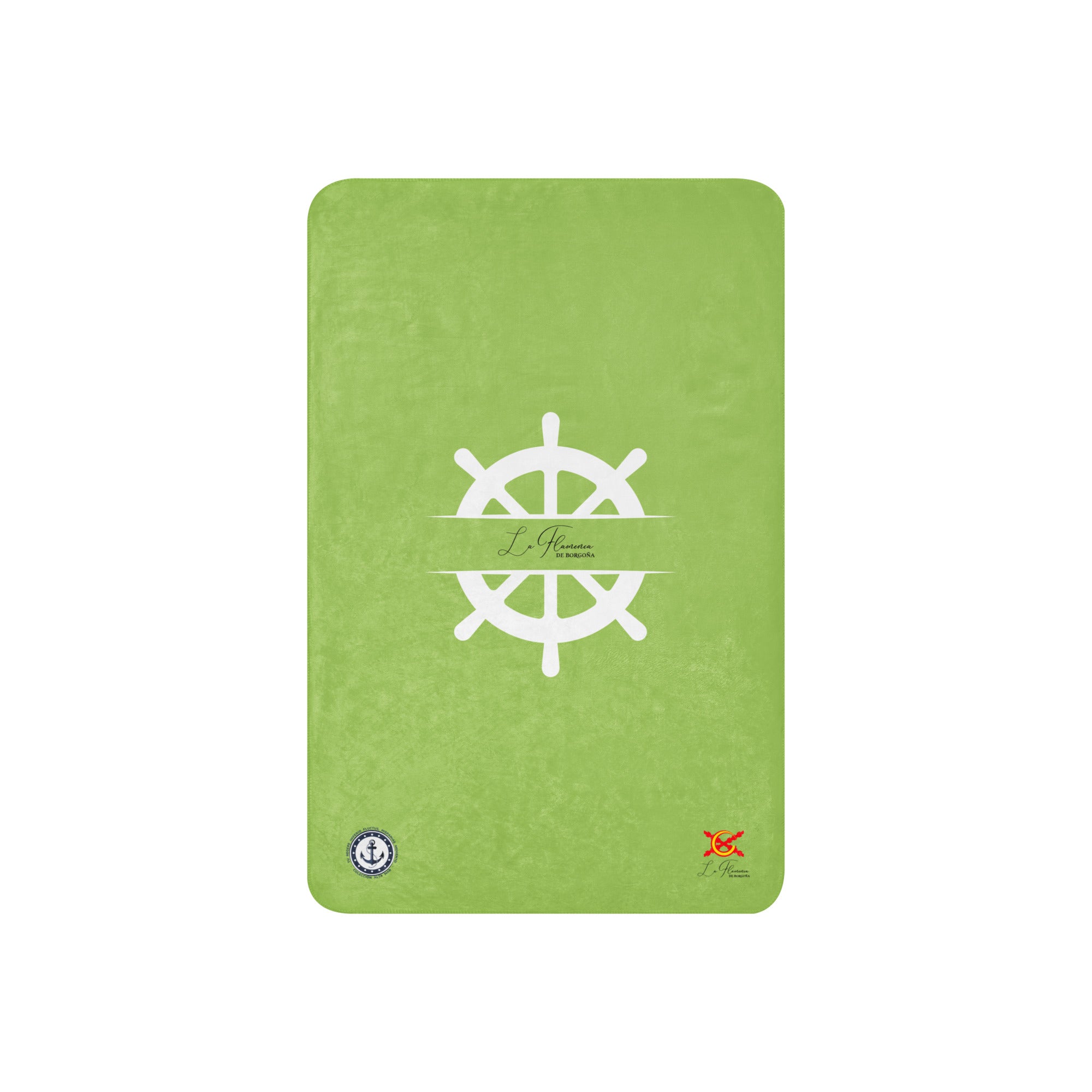 Manta sherpa Verde Pistacho Marinera - LaFlamencadeBorgoña