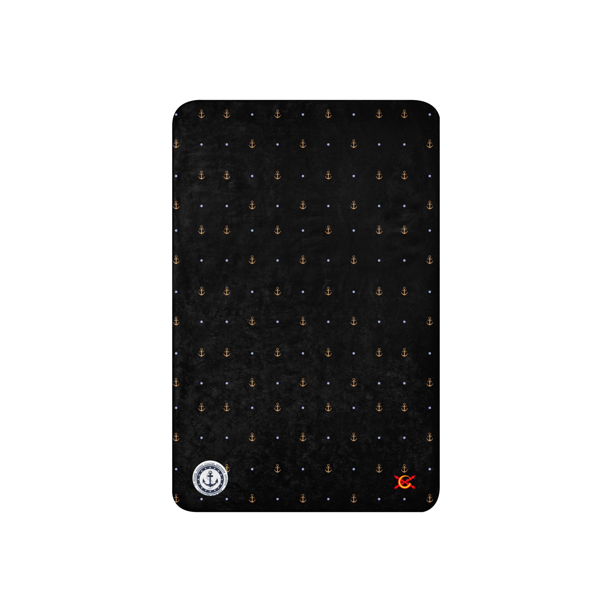 Manta sherpa negra Anclas - LaFlamencadeBorgoña