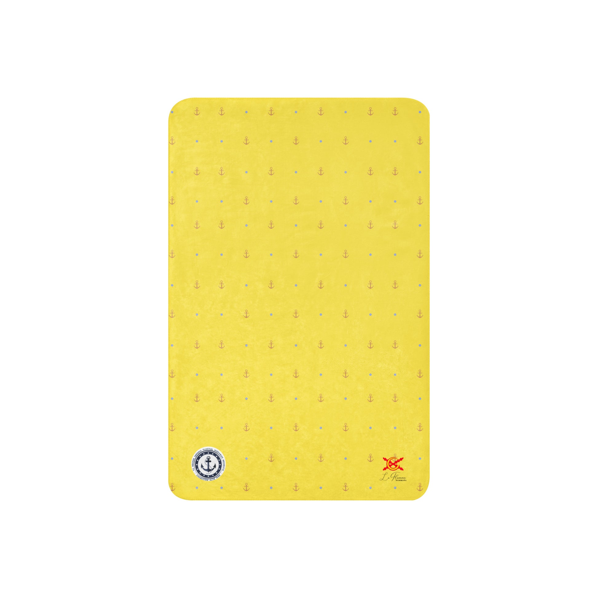 Manta sherpa Amarilla Anclas - LaFlamencadeBorgoña