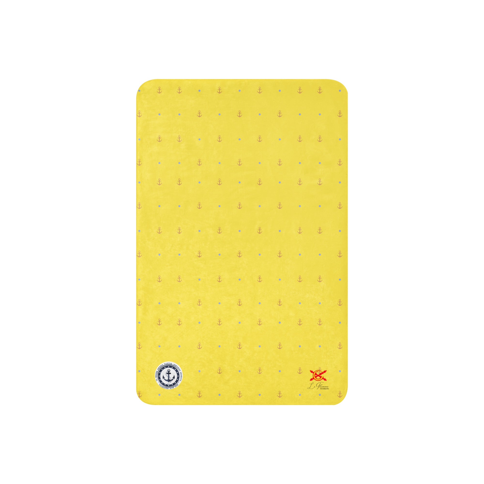 Manta sherpa Amarilla Anclas - LaFlamencadeBorgoña