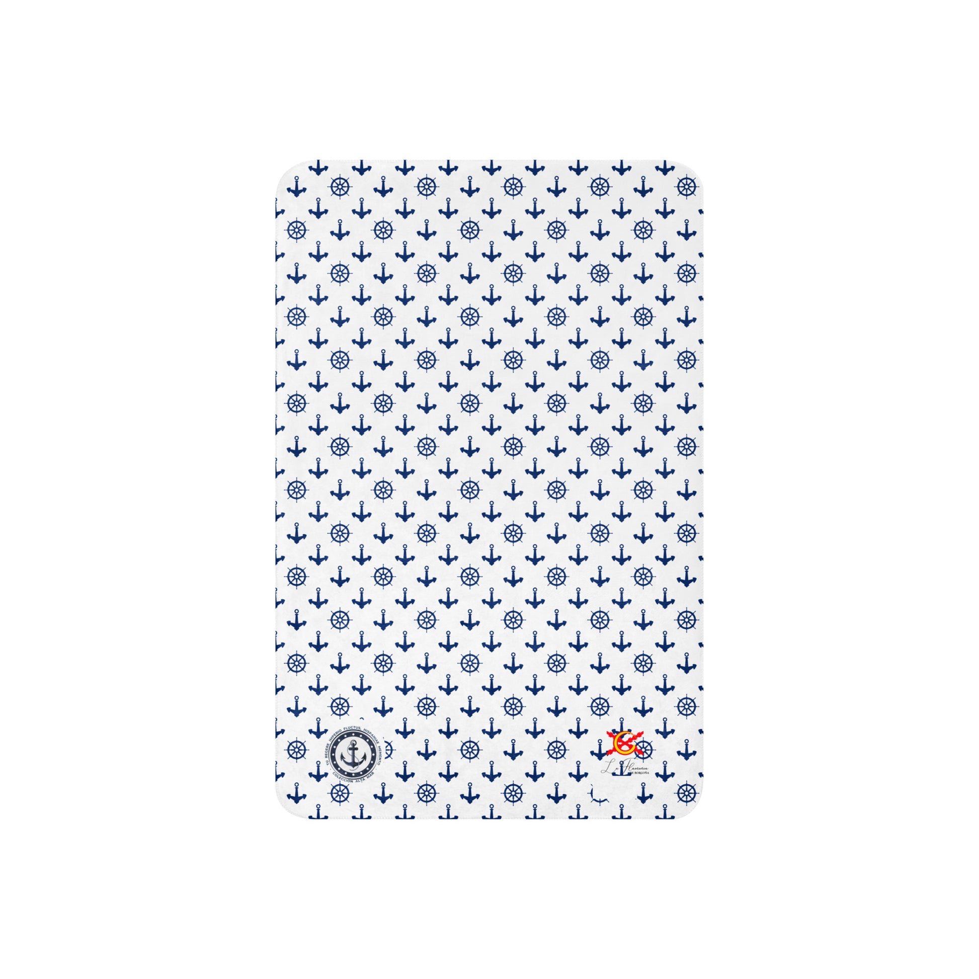 Manta sherpa Blanca Anclas - LaFlamencadeBorgoña