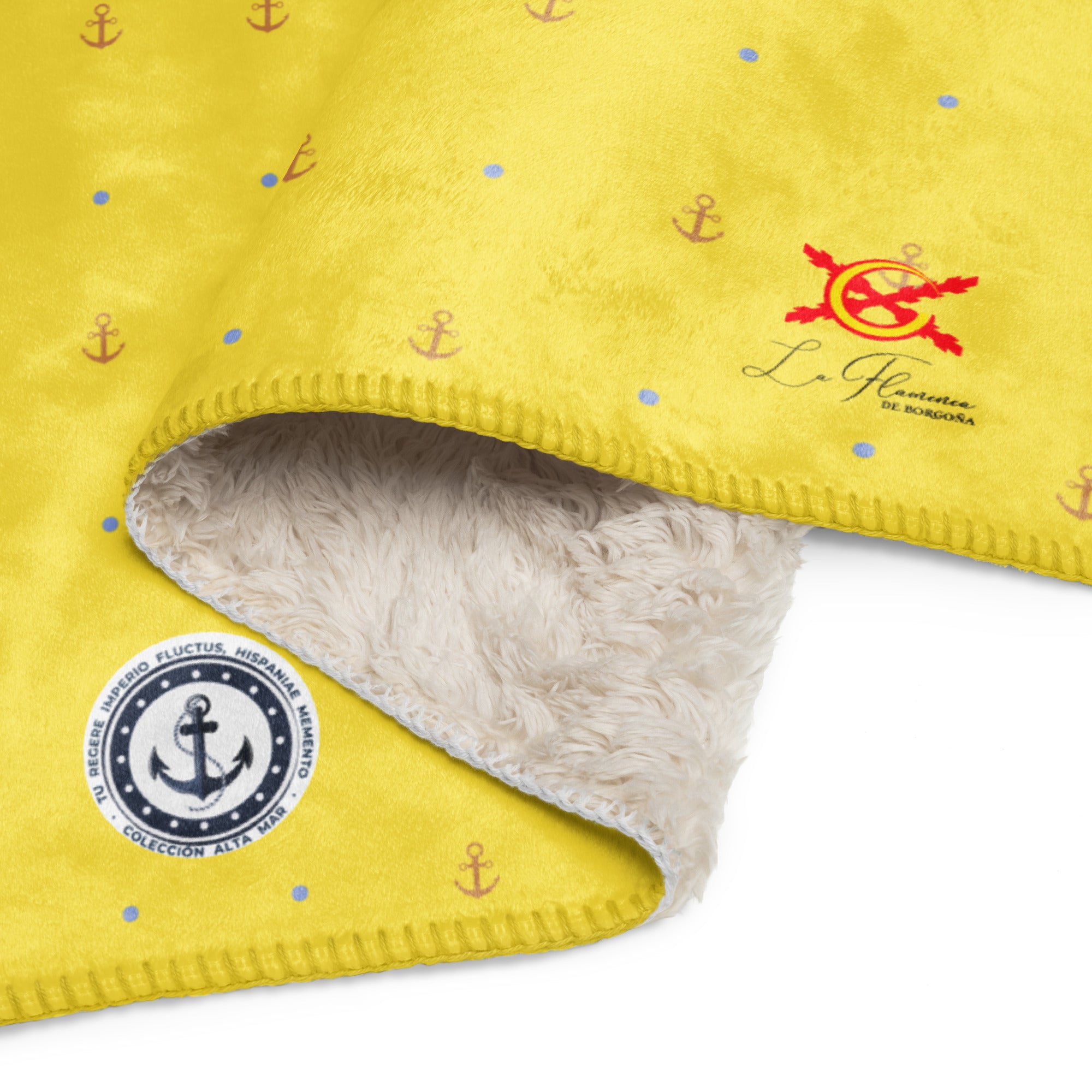 Manta sherpa Amarilla Anclas - LaFlamencadeBorgoña