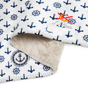 Manta sherpa Blanca Anclas - LaFlamencadeBorgoña