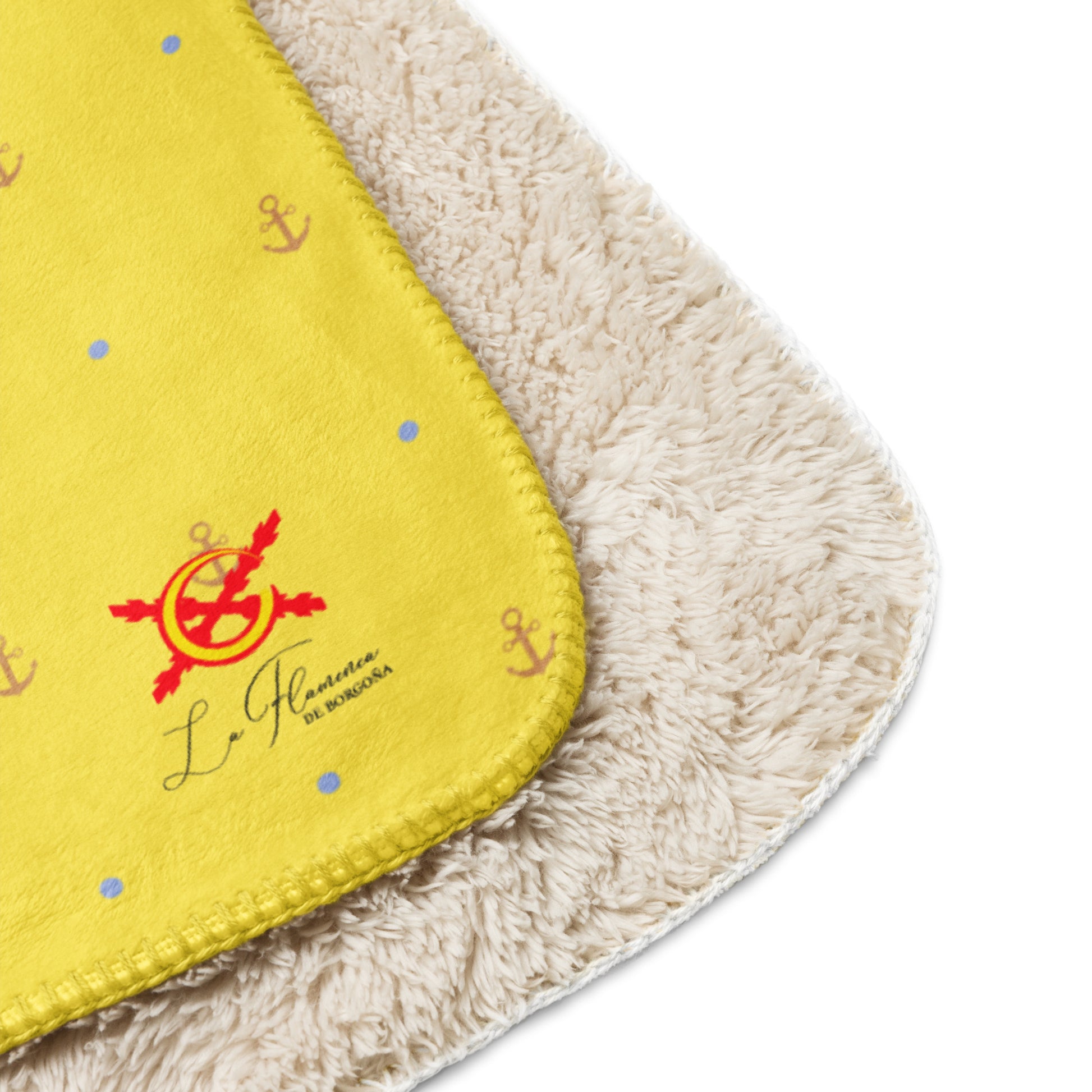 Manta sherpa Amarilla Anclas - LaFlamencadeBorgoña