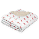 Manta sherpa Cruz de Borgoña mosaico blanco - LaFlamencadeBorgoña