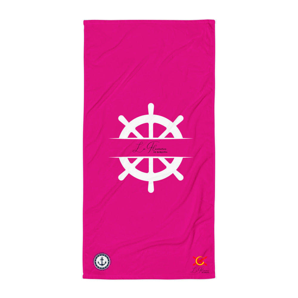 Toalla fucsia rosa capote - Colección Alta Mar VII - LaFlamencadeBorgoña