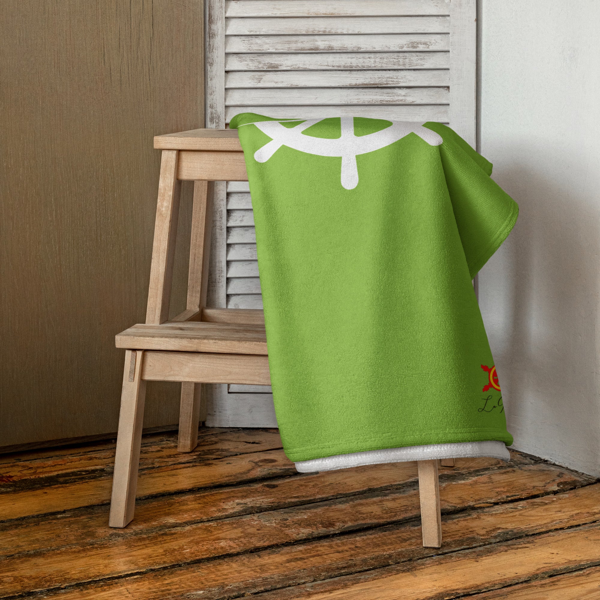 Toalla verde - Colección Alta Mar VIII - LaFlamencadeBorgoña