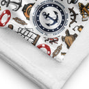 Toalla iconos del mar - Colección Alta Mar IV - LaFlamencadeBorgoña