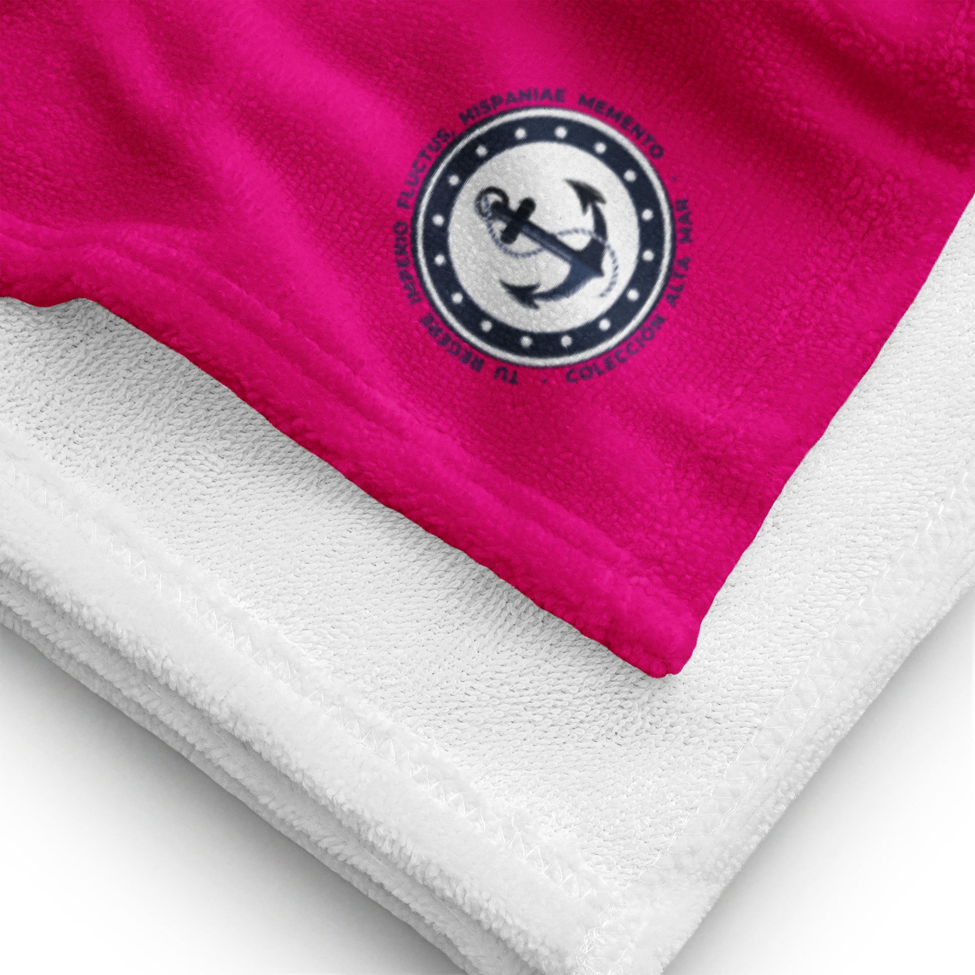 Toalla fucsia rosa capote - Colección Alta Mar VII - LaFlamencadeBorgoña