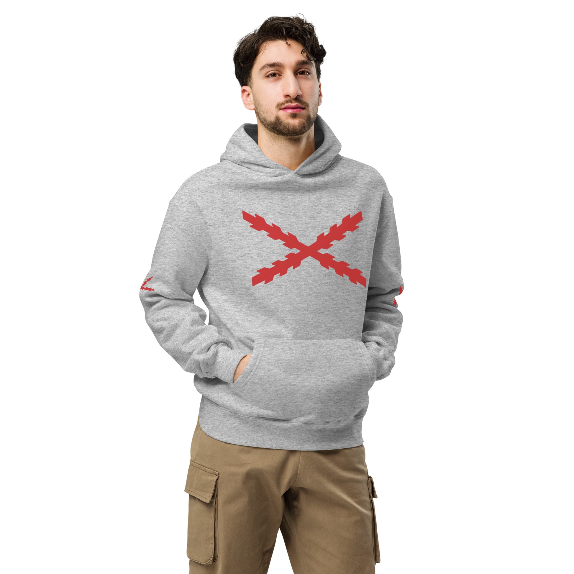 Sudadera Cruz de Borgoña oversize unisex - LaFlamencadeBorgoña