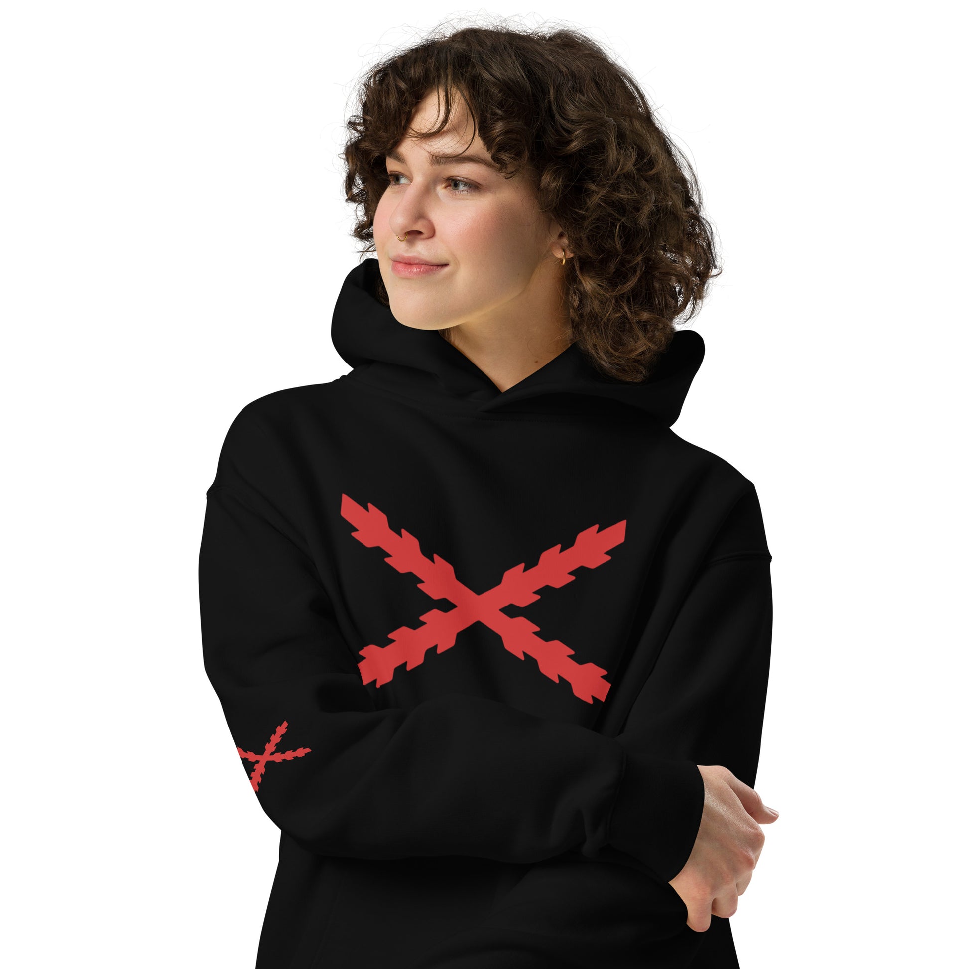 Sudadera Cruz de Borgoña oversize unisex - LaFlamencadeBorgoña