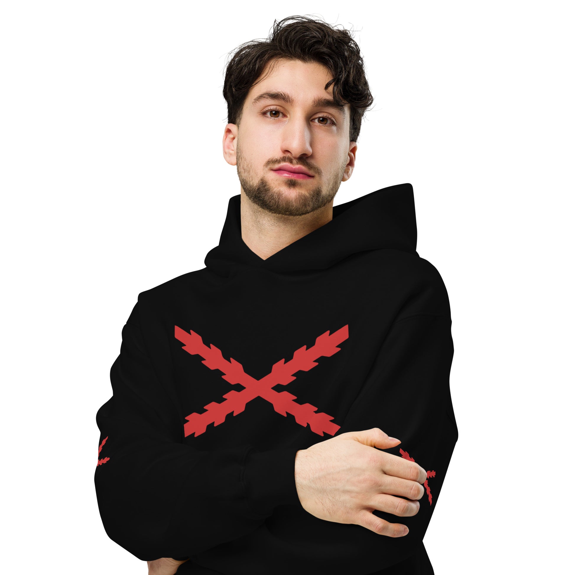 Sudadera Cruz de Borgoña oversize unisex - LaFlamencadeBorgoña