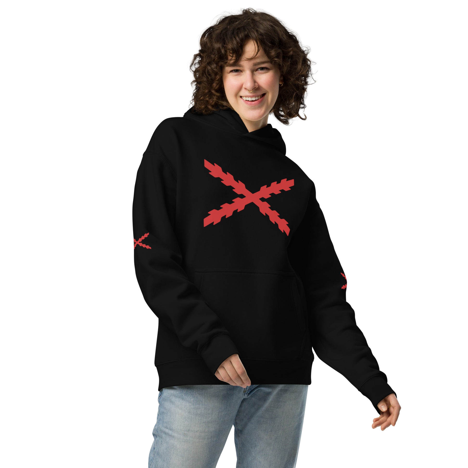 Sudadera Cruz de Borgoña oversize unisex - LaFlamencadeBorgoña