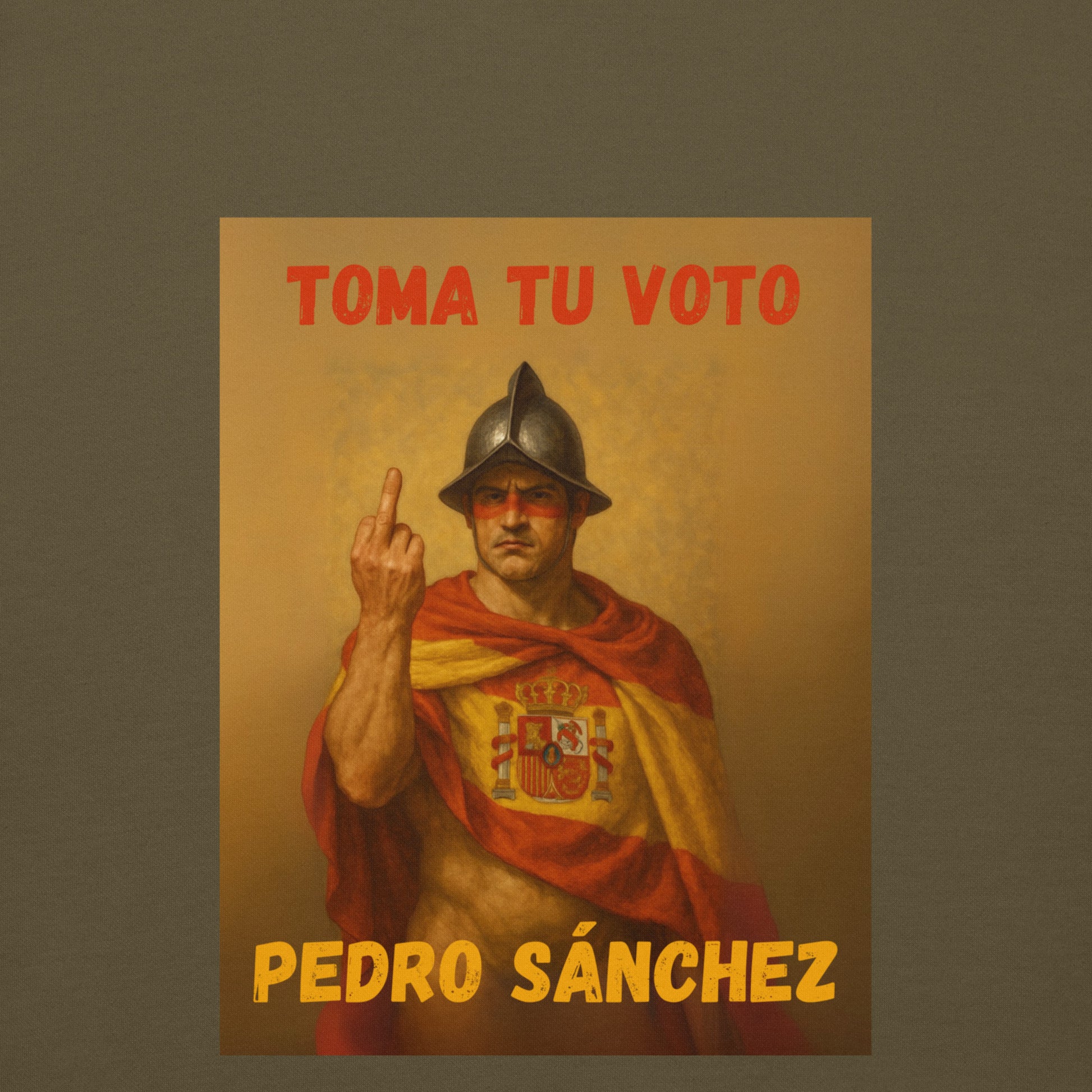 Comprar Sudadera "Toma tu voto, Pedro Sánchez" Bandera España La Flamenca de Borgoña Patricia Muñoz VOX