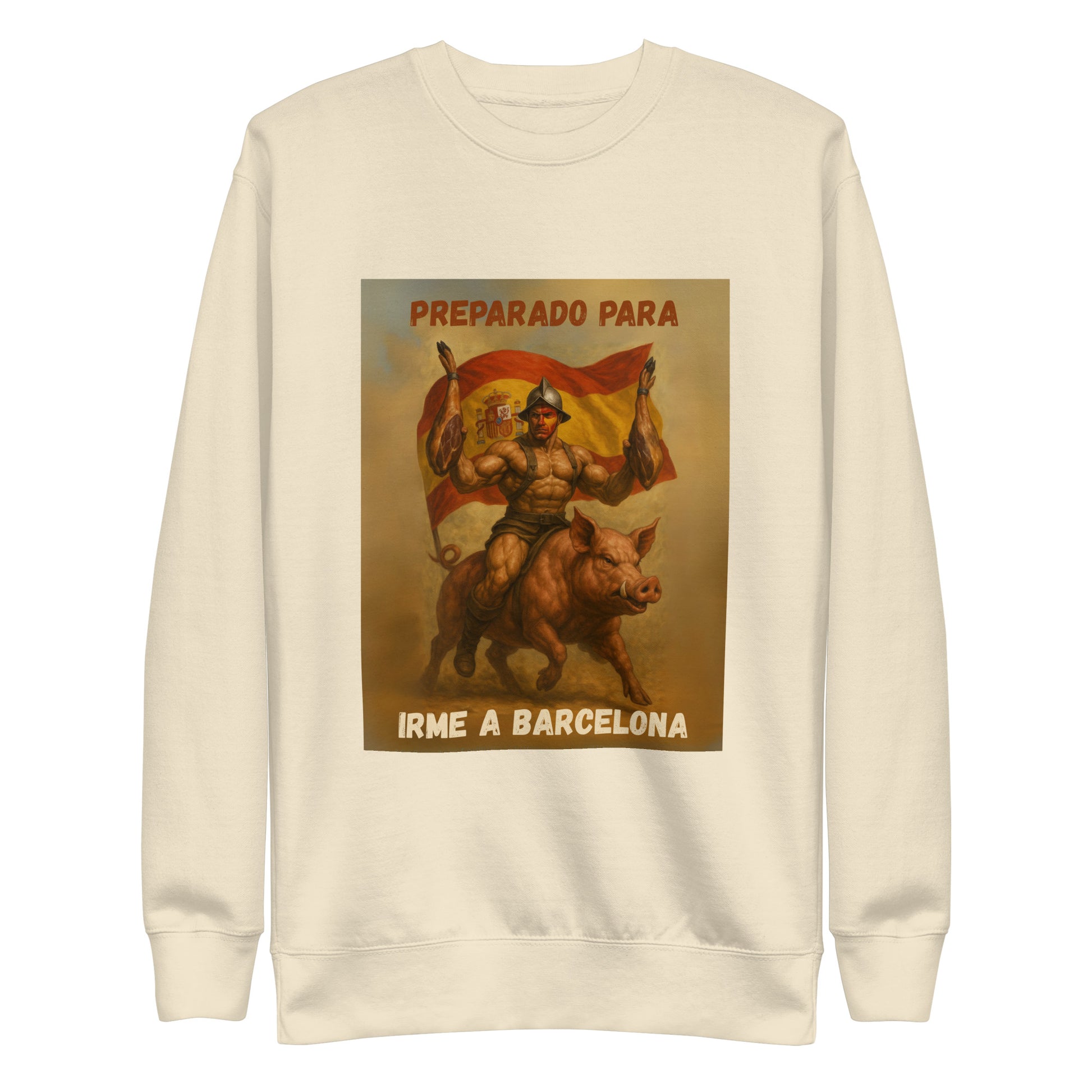 Comprar Sudadera "Preparado para irme a Barcelona" Bandera España La Flamenca de Borgoña Patricia Muñoz VOX