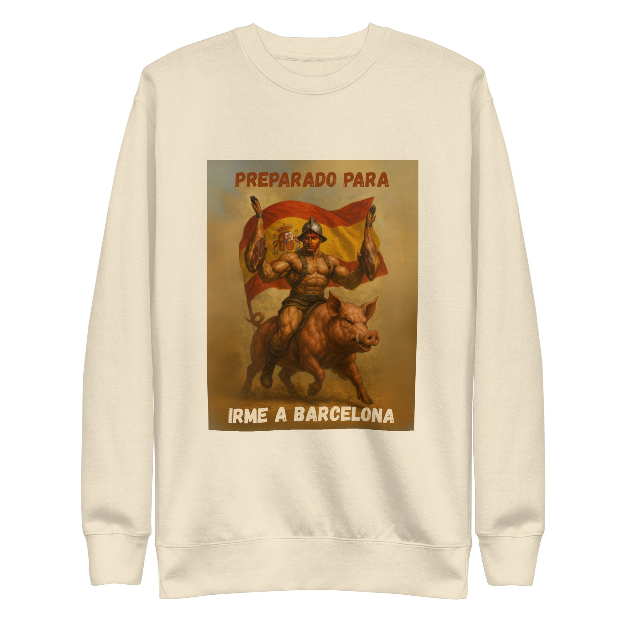 Comprar Sudadera "Preparado para irme a Barcelona" Bandera España La Flamenca de Borgoña Patricia Muñoz VOX