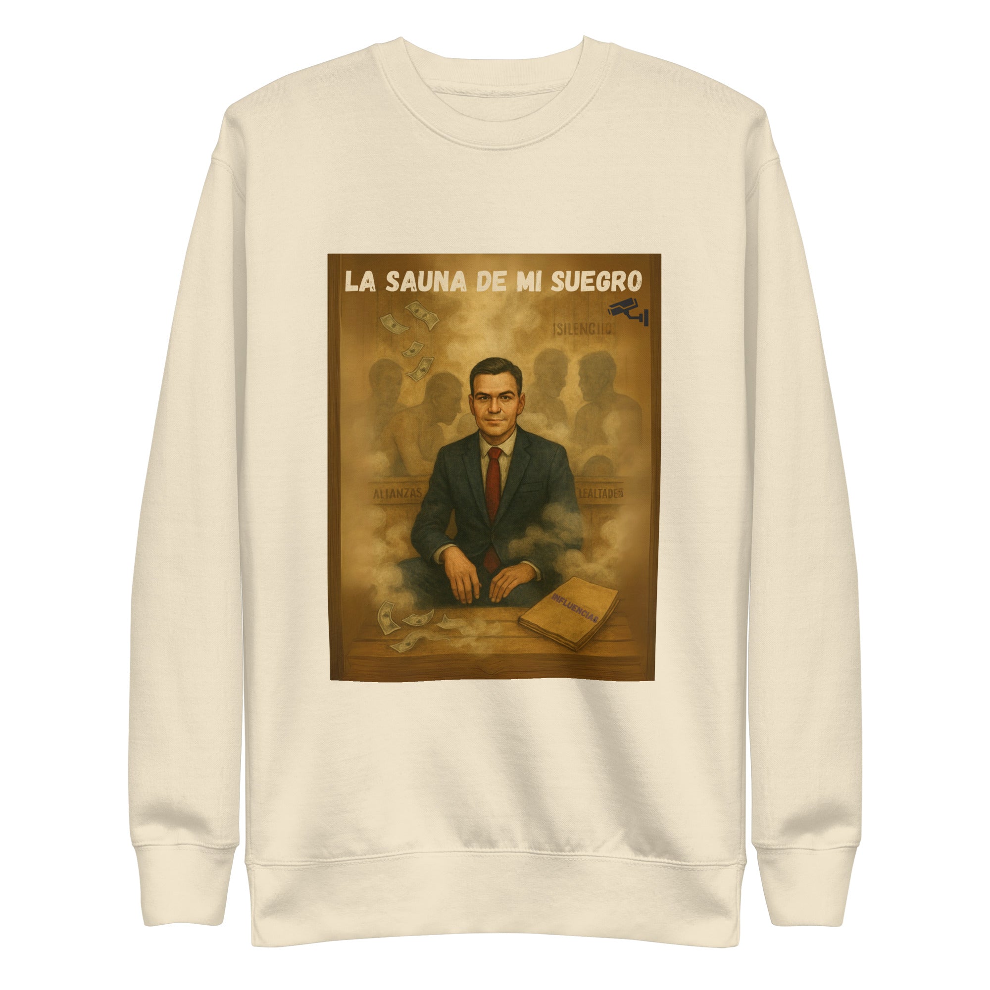 Comprar Sudadera "La sauna de mi suegro" - Pedro Sánchez Bandera España La Flamenca de Borgoña Patricia Muñoz VOX