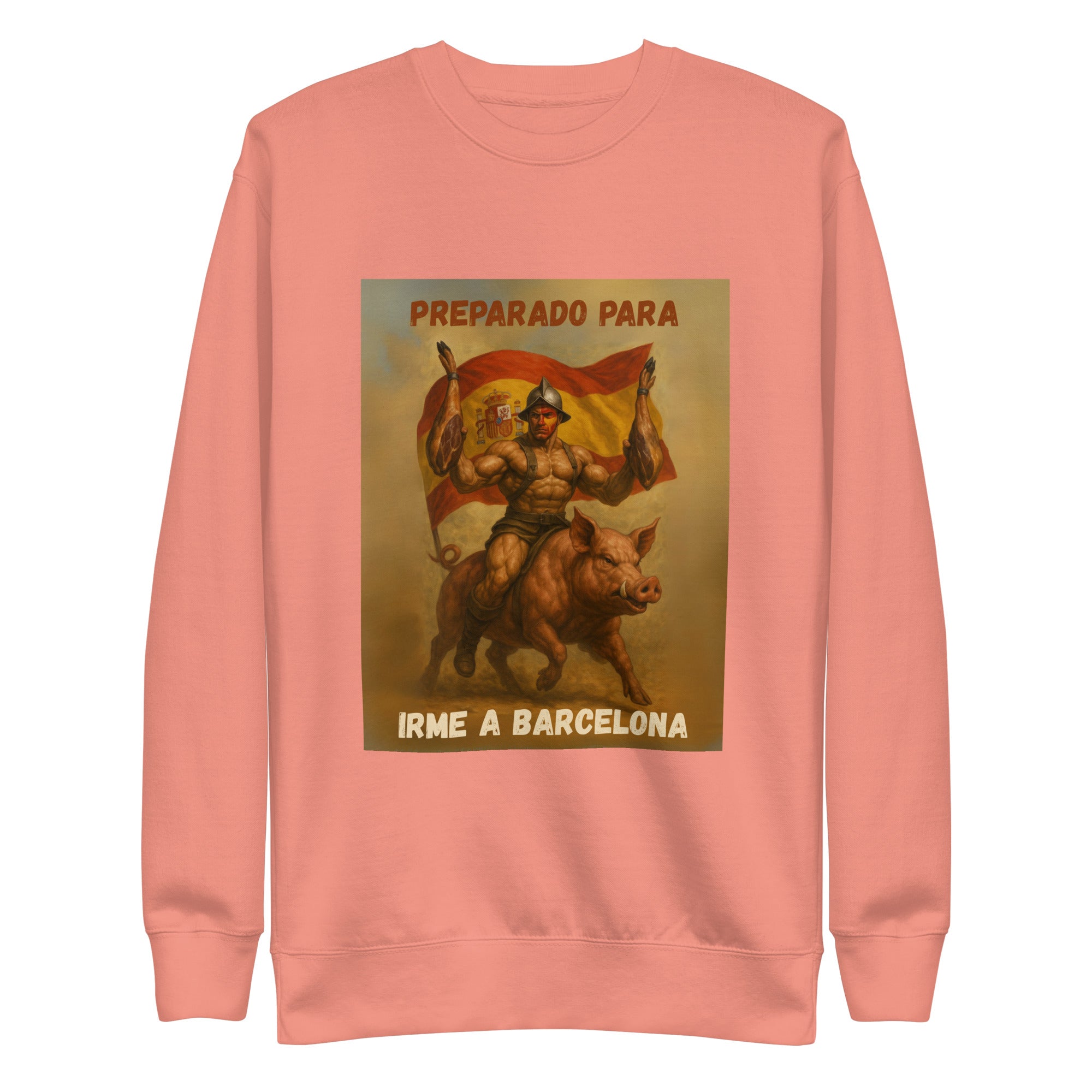 Comprar Sudadera "Preparado para irme a Barcelona" Bandera España La Flamenca de Borgoña Patricia Muñoz VOX