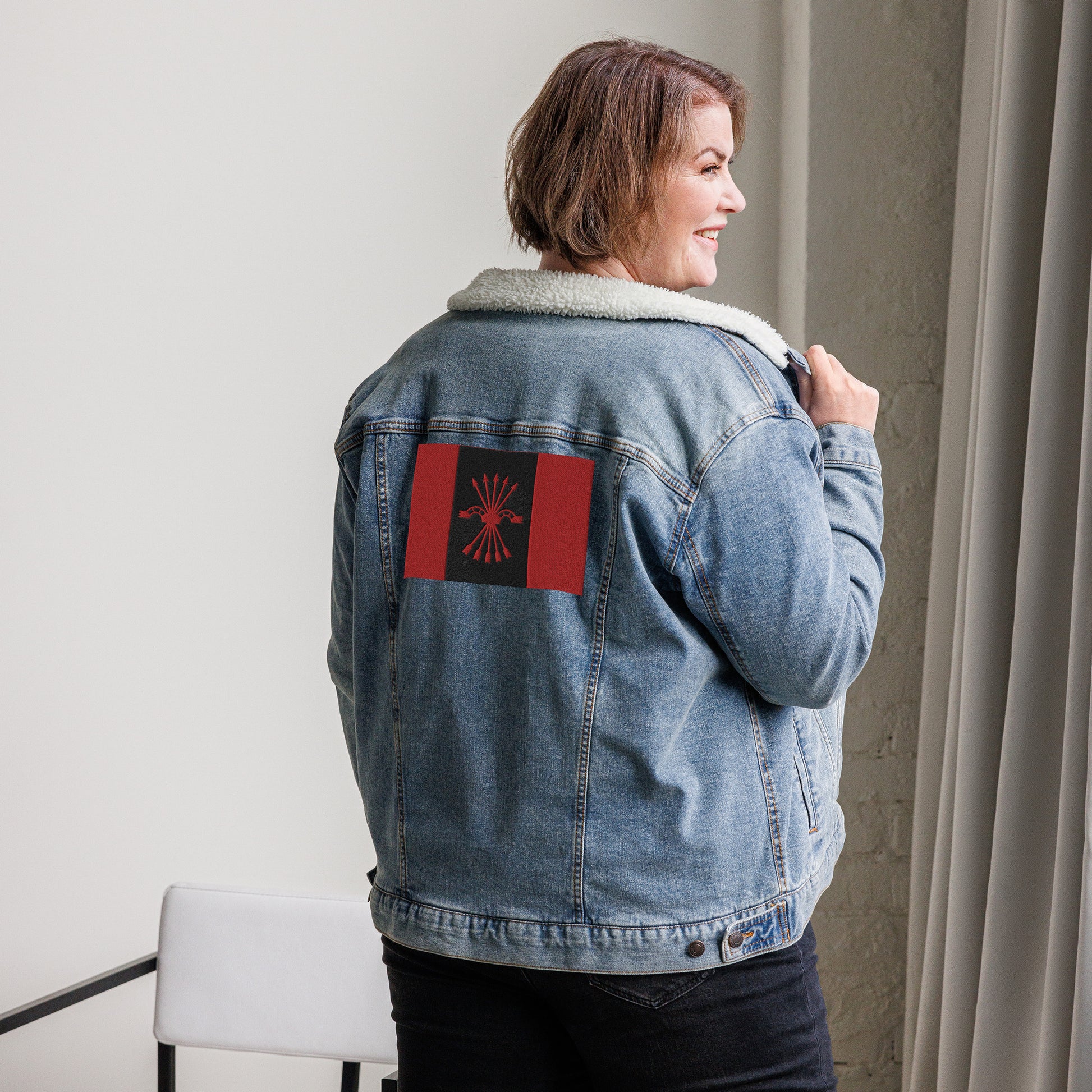 Chaqueta vaquera borreguillo unisex Falange Española - LaFlamencadeBorgoña