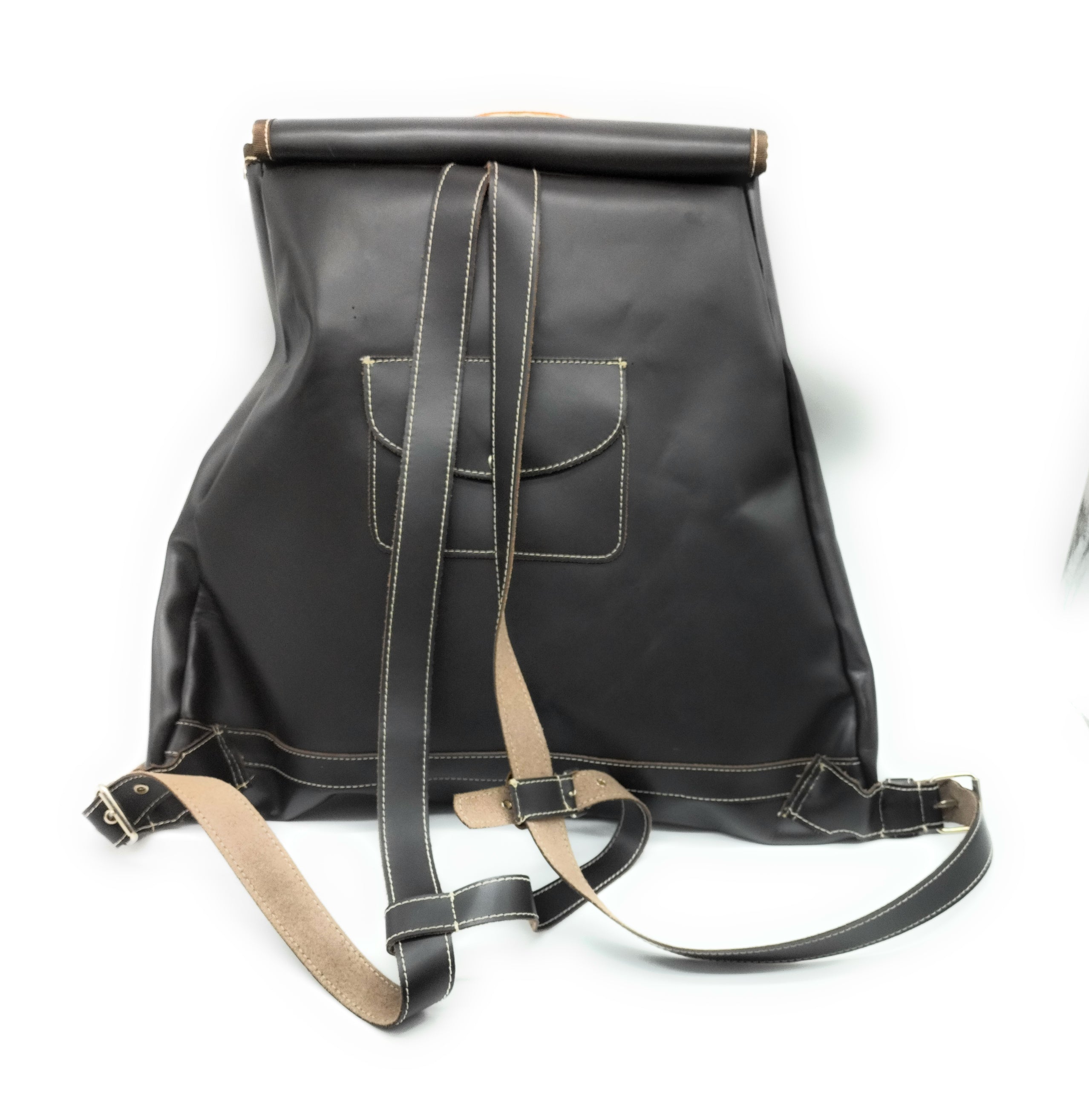 Zurrón Bandera España marrón piel - LaFlamencadeBorgoña