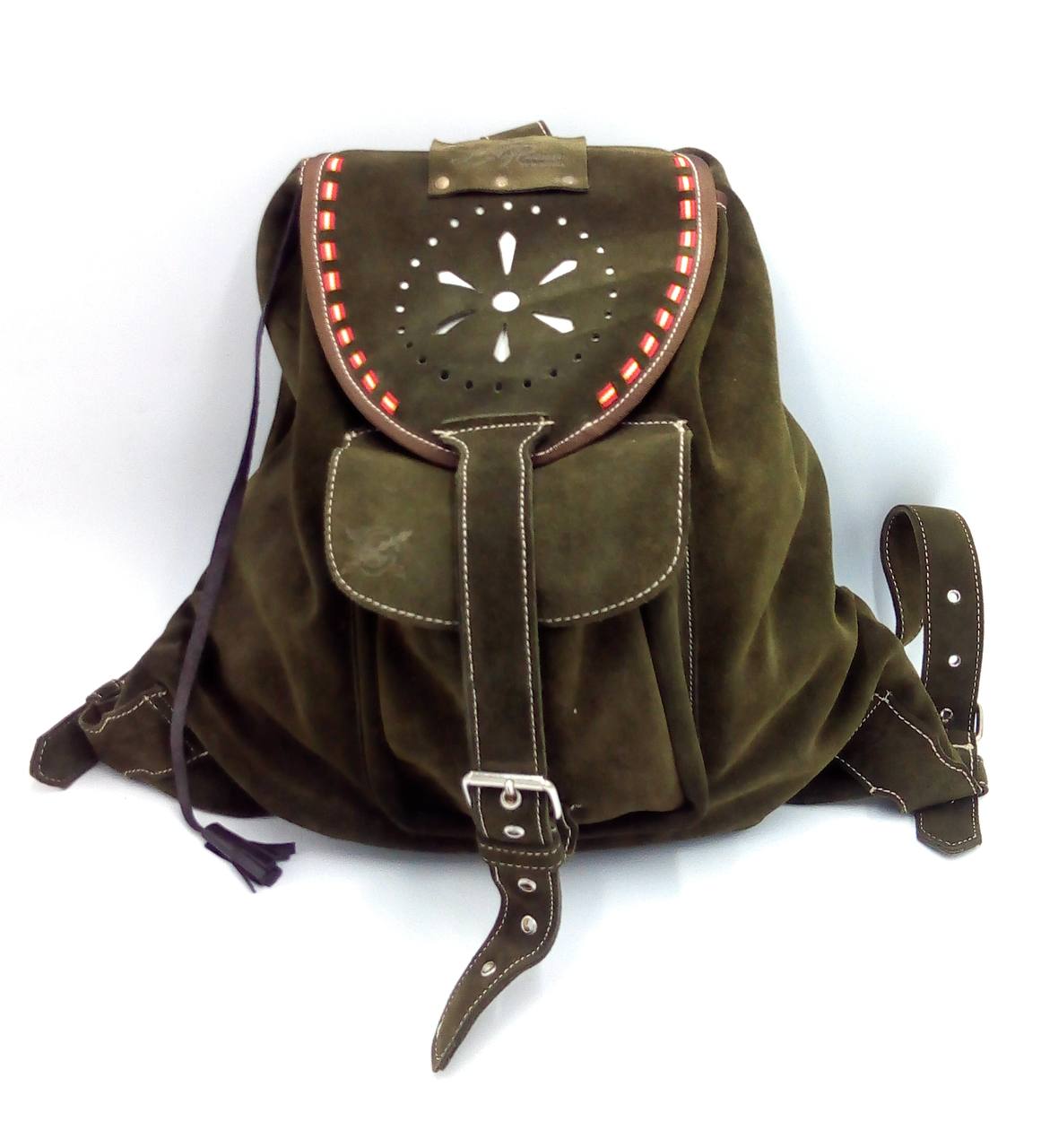 Zurrón Bandera España verde serraje - LaFlamencadeBorgoña