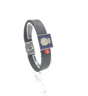 Comprar Pulsera Policía Nacional piel sin pespunte Bandera España La Flamenca de Borgoña Patricia Muñoz VOX