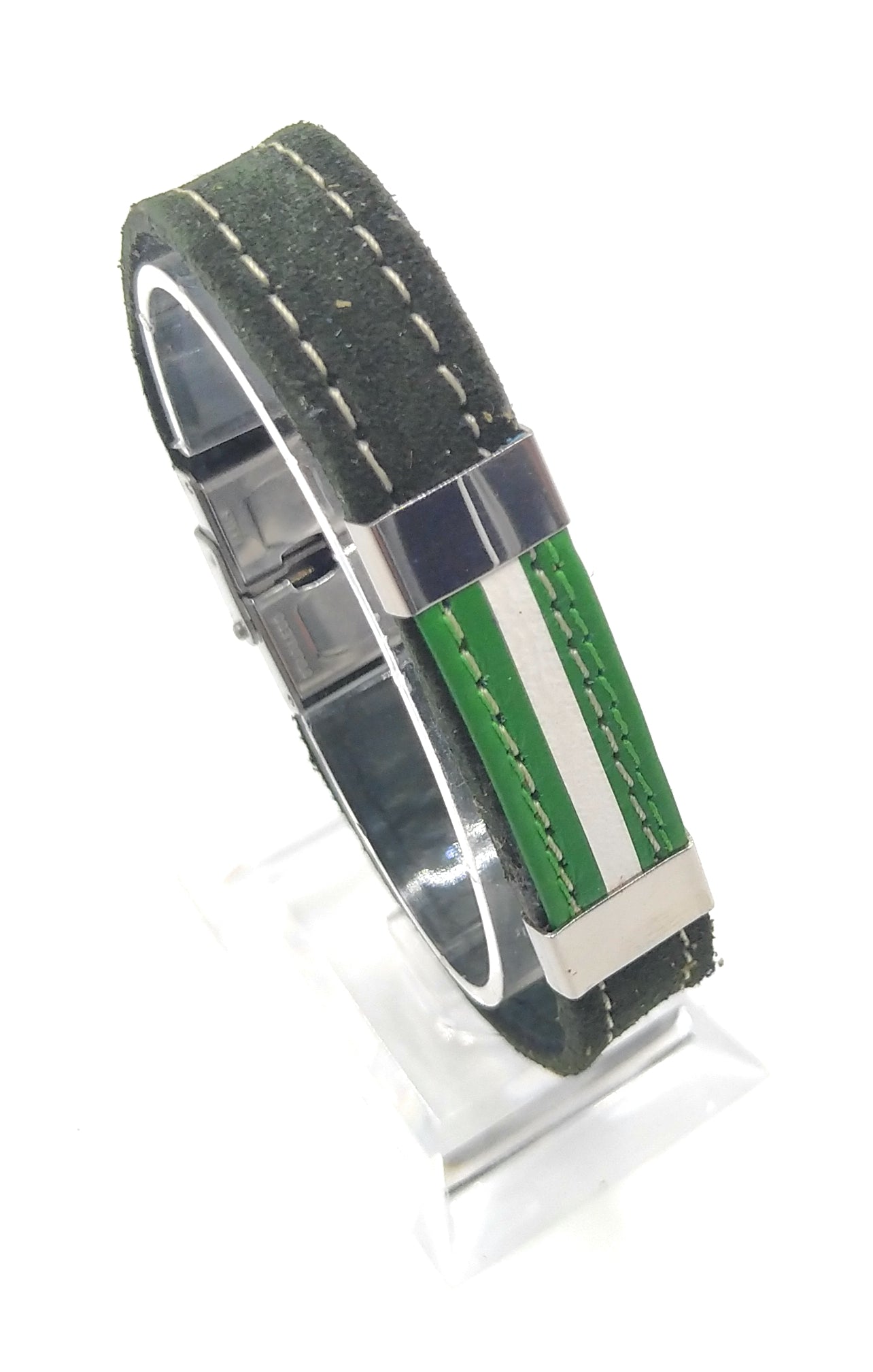 Comprar Pulsera Bandera de Andalucí­a piel serraje verde Bandera España La Flamenca de Borgoña Patricia Muñoz VOX