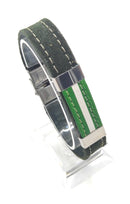 Comprar Pulsera Bandera de Andalucí­a piel serraje Bandera España La Flamenca de Borgoña Patricia Muñoz VOX