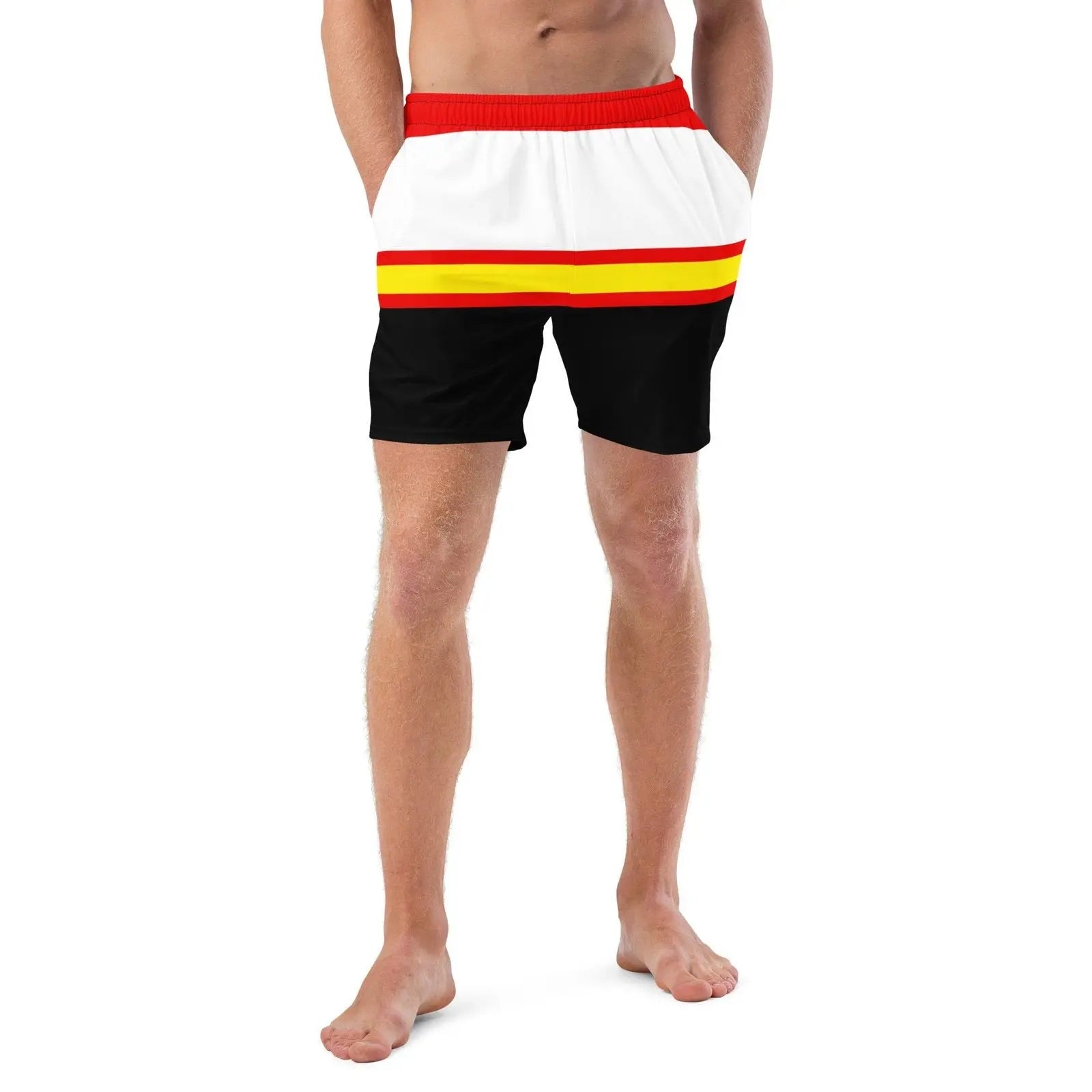 Comprar Bañador Bandera España rayas rojo y negro hombre Bandera España La Flamenca de Borgoña Patricia Muñoz VOX