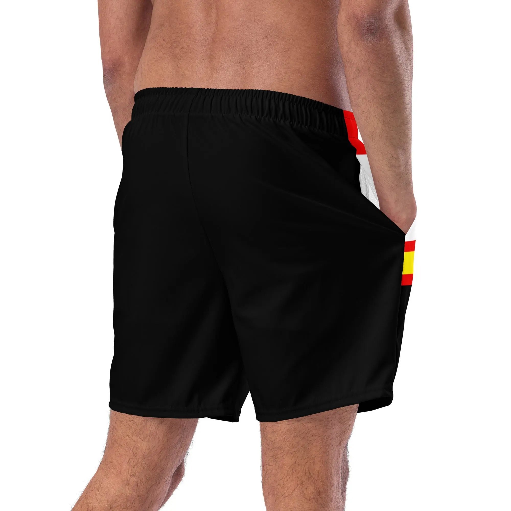 Comprar Bañador Bandera España rayas rojo y negro hombre Bandera España La Flamenca de Borgoña Patricia Muñoz VOX