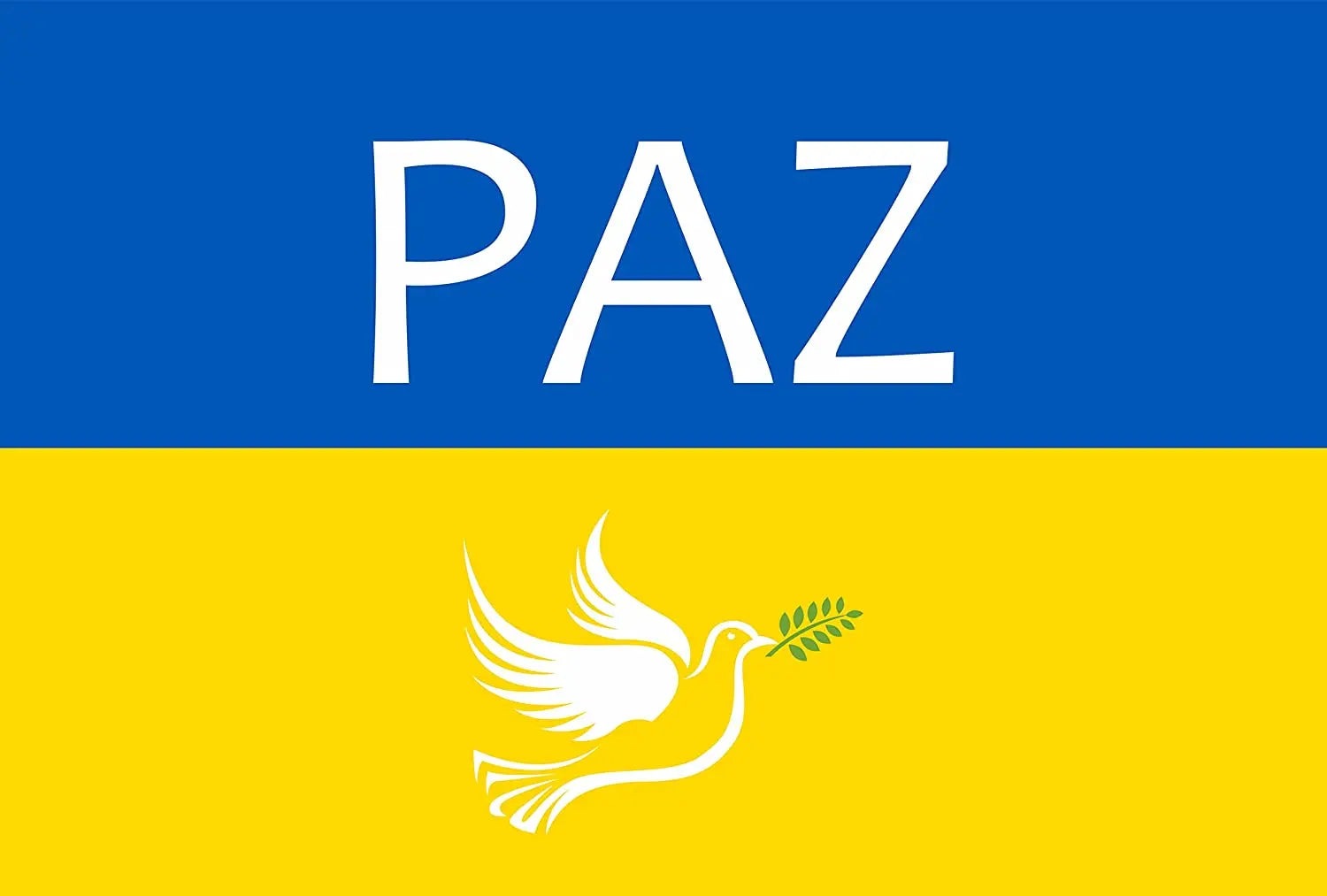 Comprar Bandera Ucrania PAZ balcón Bandera España La Flamenca de Borgoña Patricia Muñoz VOX