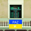 Comprar Bandera Ucrania PAZ balcón Bandera España La Flamenca de Borgoña Patricia Muñoz VOX