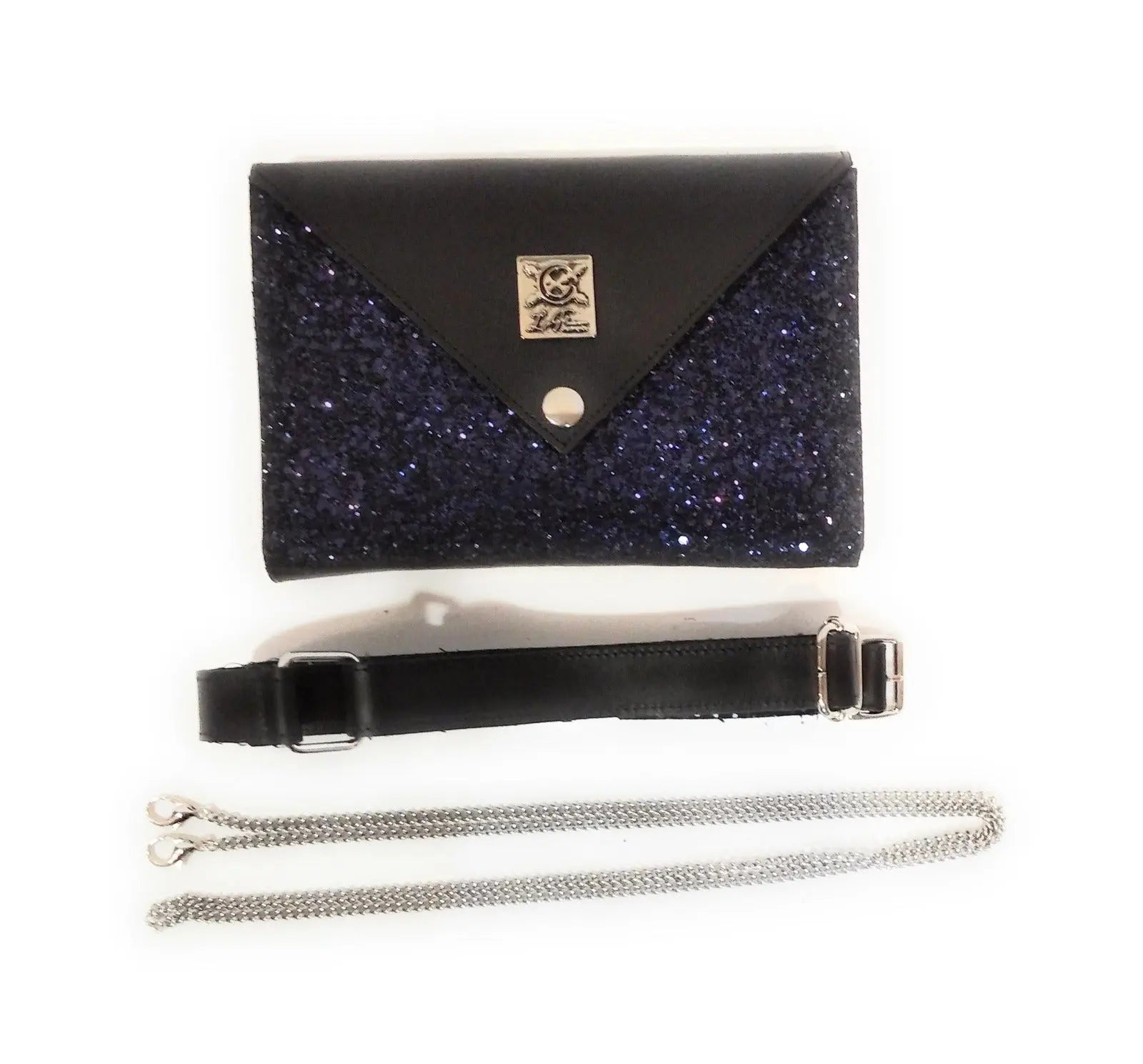 Comprar Bolso Brillo Azul TRIPLE posición Bandera España La Flamenca de Borgoña Patricia Muñoz VOX