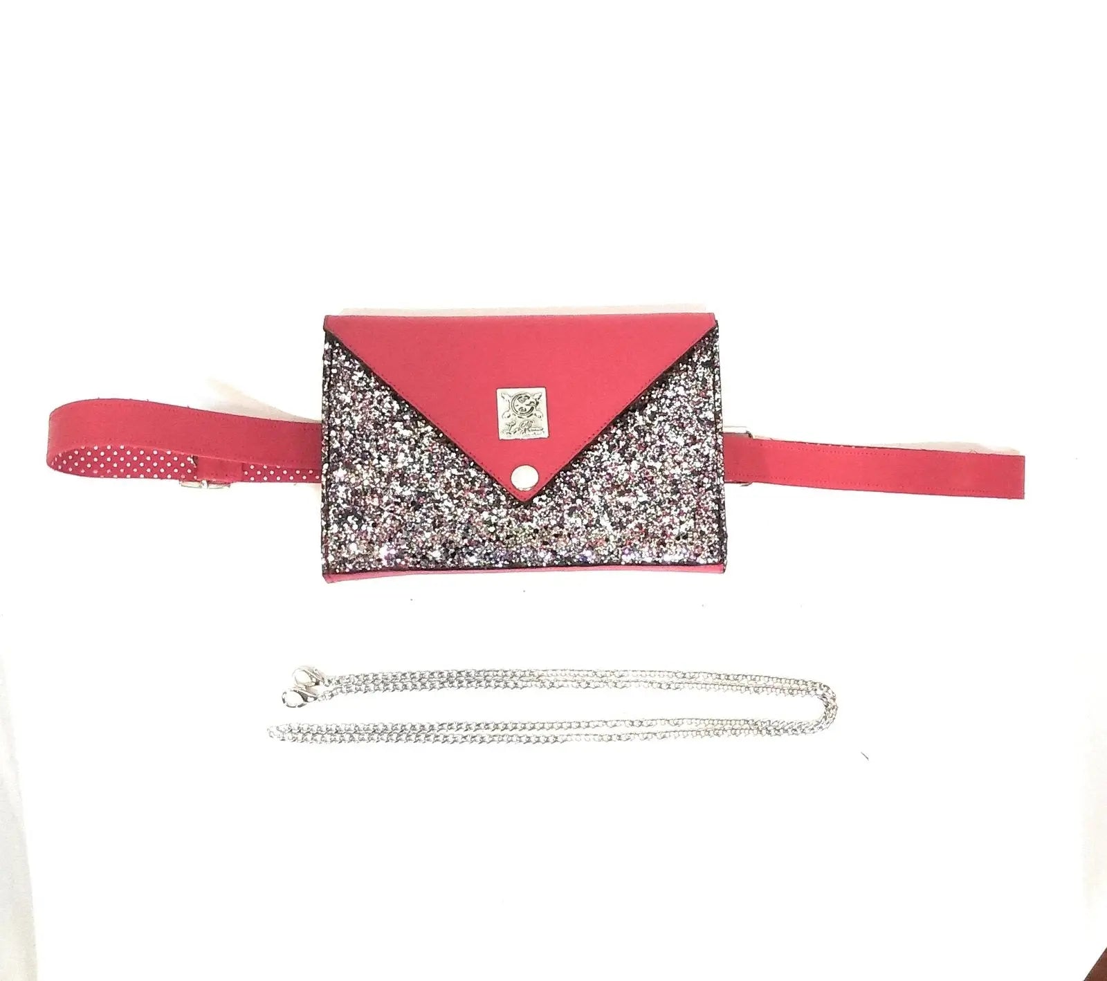 Comprar Bolso Brillo Rojo TRIPLE posición Bandera España La Flamenca de Borgoña Patricia Muñoz VOX