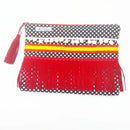 Comprar Bolso de mano Bandera España grande lunares y flecos Bandera España La Flamenca de Borgoña Patricia Muñoz VOX
