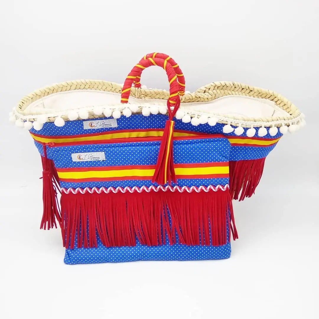 Comprar Bolso mano flamenco azul y rojo Bandera España La Flamenca de Borgoña Patricia Muñoz VOX