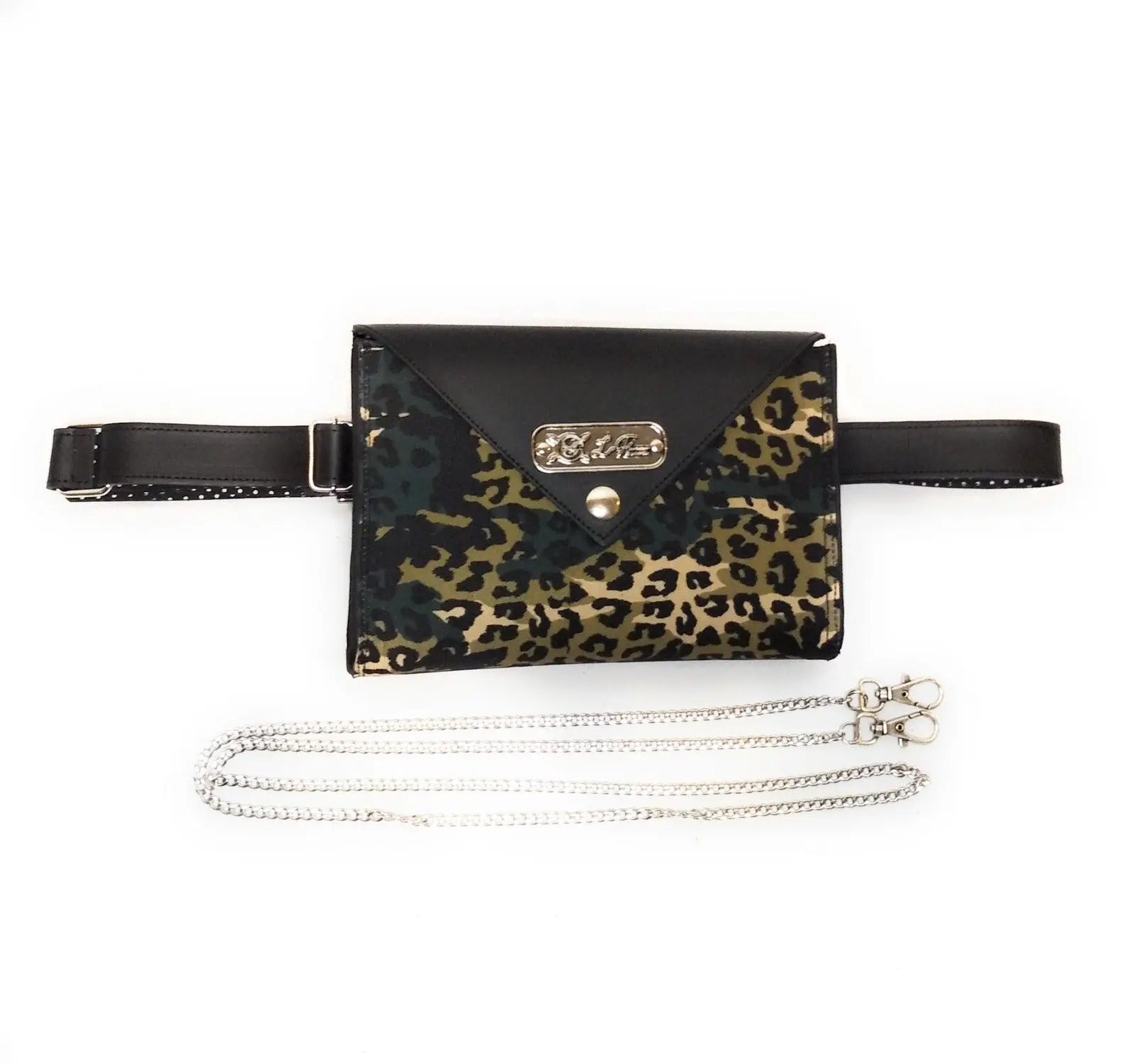 Comprar Bolso mano, riñonera y cadena Leopardo Bandera España La Flamenca de Borgoña Patricia Muñoz VOX