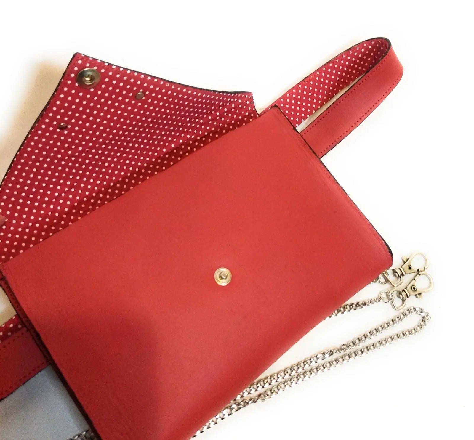 Comprar Bolso mano, riñonera y cadena Rojo Bandera España La Flamenca de Borgoña Patricia Muñoz VOX