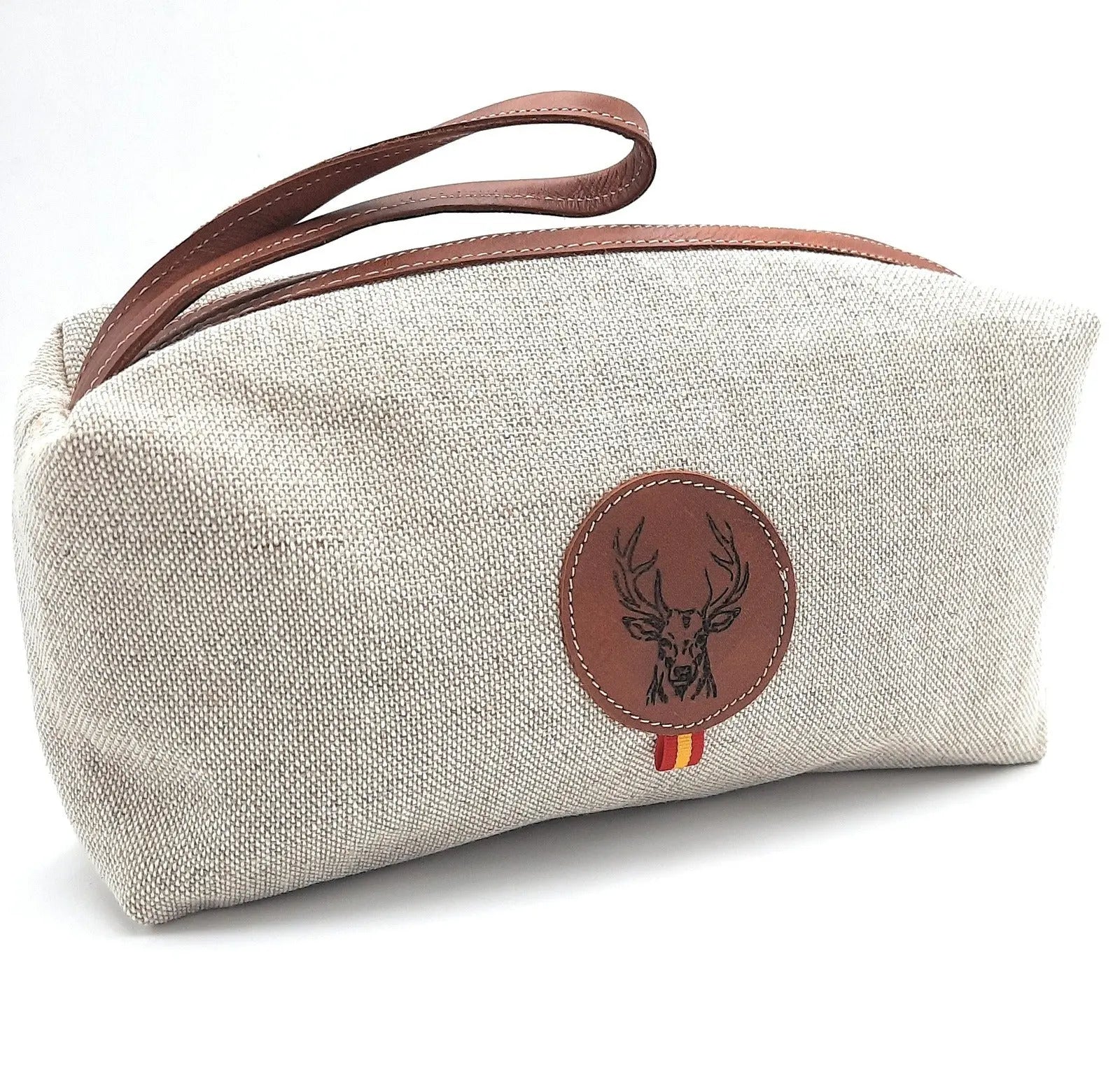 Comprar Bolso neceser Ciervo en piqué Bandera España La Flamenca de Borgoña Patricia Muñoz VOX