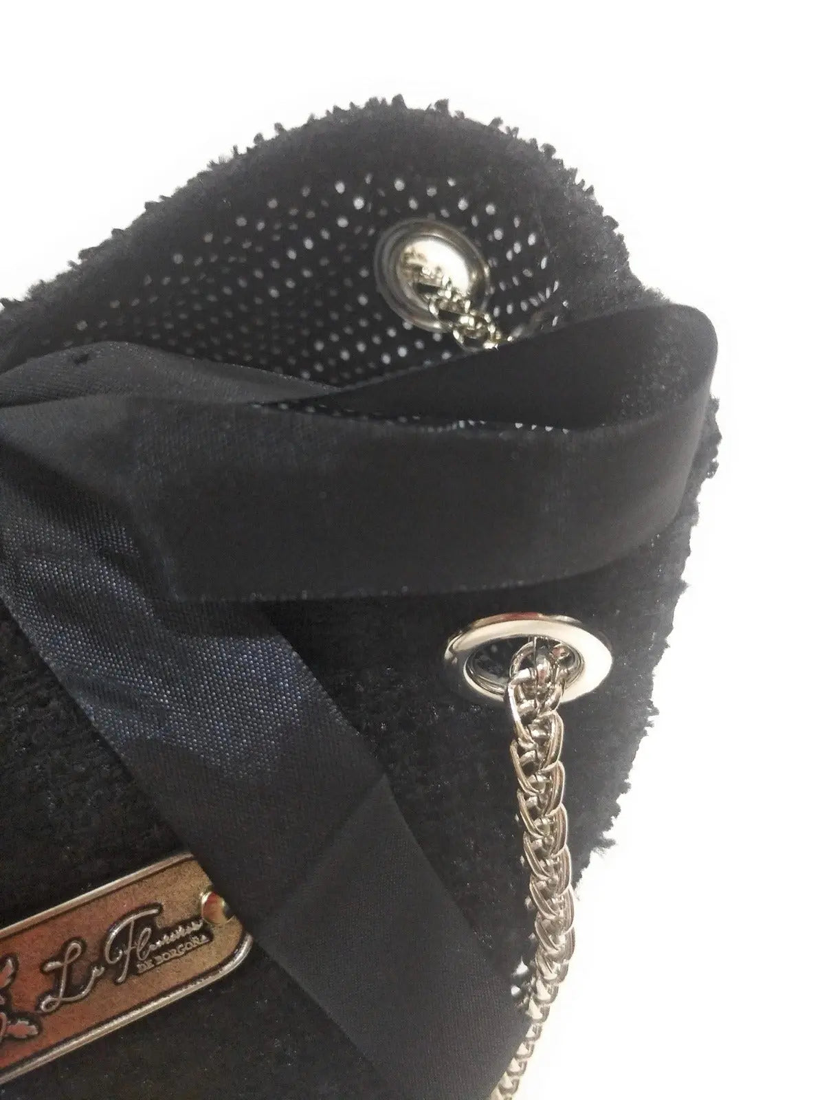 Comprar Bolso saco bombonera Channel borreguito "Night Club" Bandera España La Flamenca de Borgoña Patricia Muñoz VOX