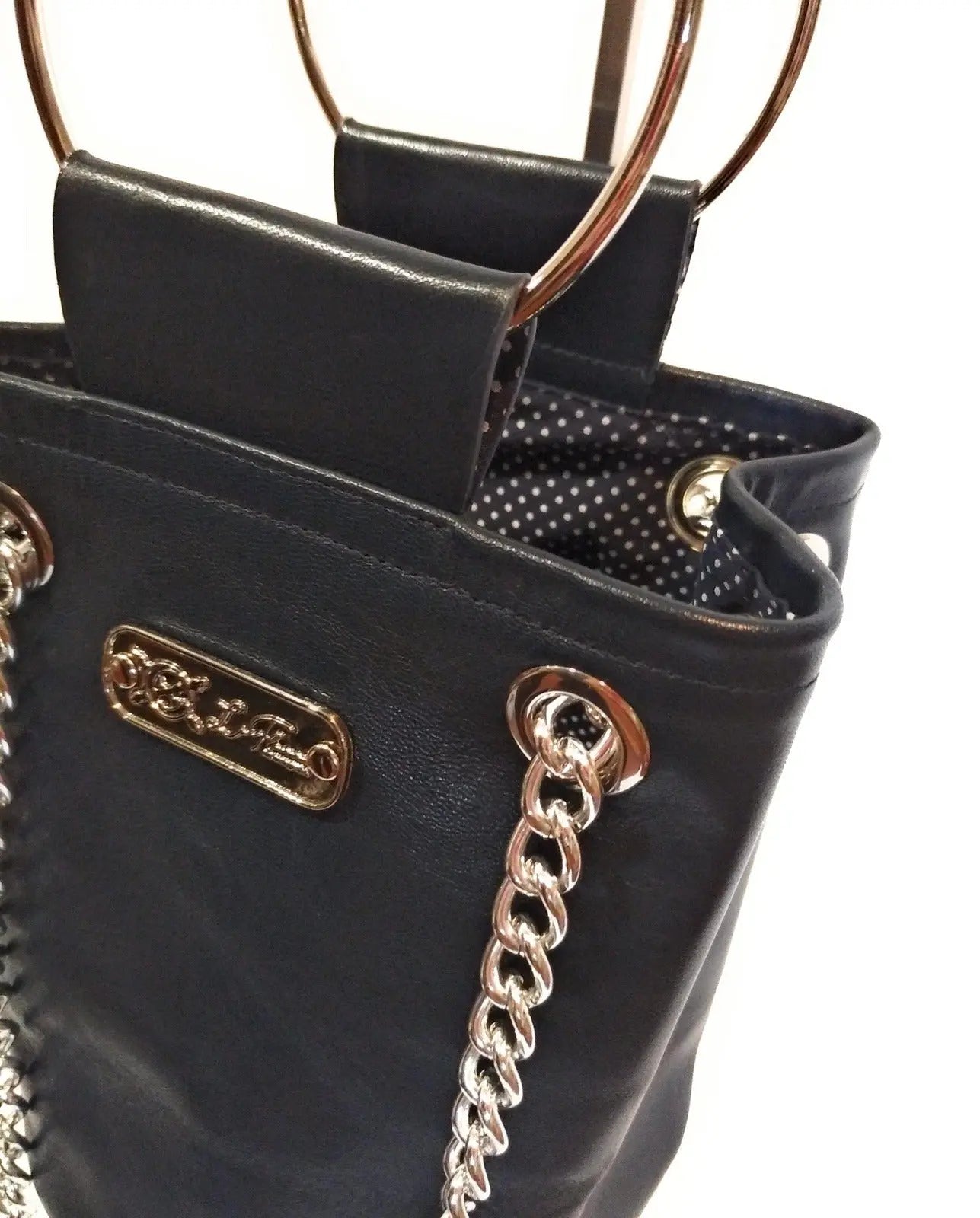 Comprar Bolso saco bombonera PIEL MARINO Bandera España La Flamenca de Borgoña Patricia Muñoz VOX