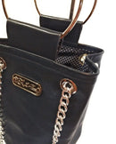 Comprar Bolso saco bombonera PIEL MARINO Bandera España La Flamenca de Borgoña Patricia Muñoz VOX