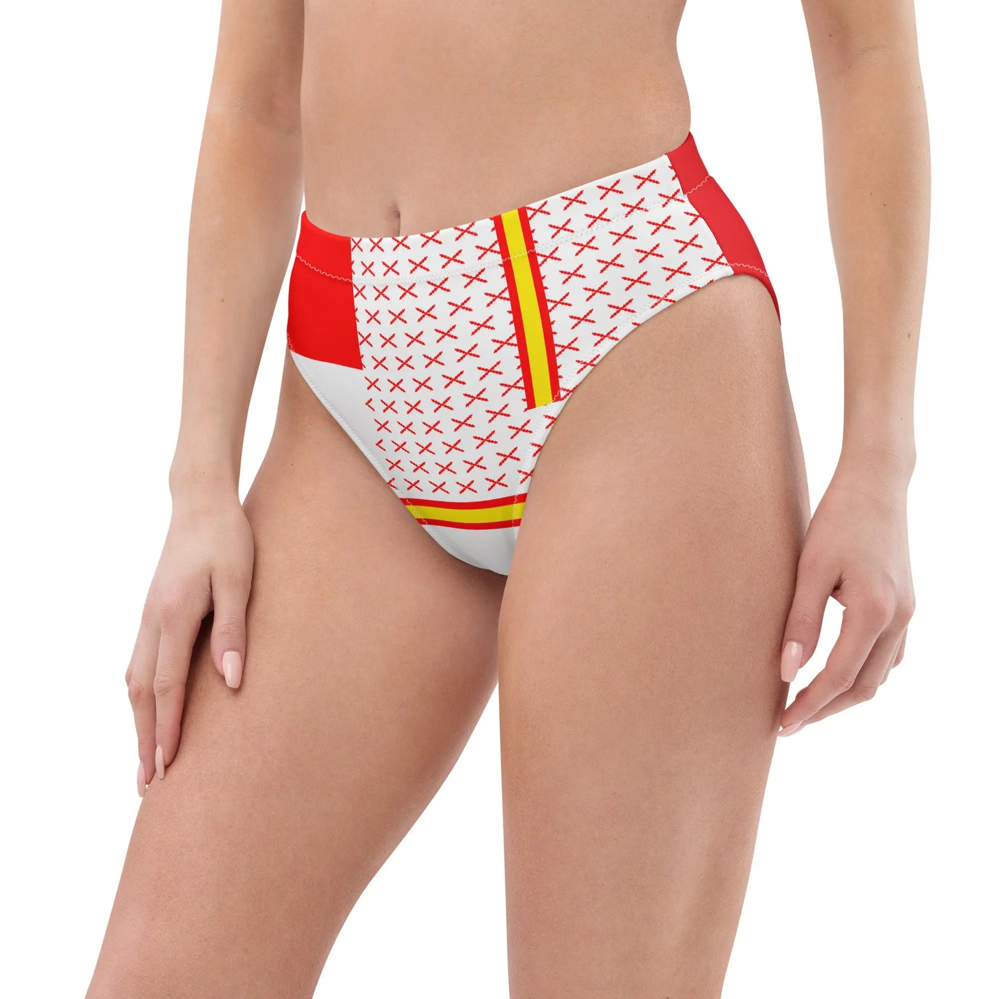 Comprar Braguita bikini Bandera España talle alto Patchwork Bandera España La Flamenca de Borgoña Patricia Muñoz VOX