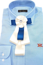 Comprar Broche para cuello camisa de mujer en Blanco y Azul - OFERTA Bandera España La Flamenca de Borgoña Patricia Muñoz VOX