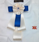 Broche para cuello camisa de mujer en Blanco y Azul La Flamenca de Borgoña Patricia Muñoz VOX