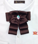 Comprar Broche para cuello camisa de mujer en Marrón chocolate Bandera España La Flamenca de Borgoña Patricia Muñoz VOX