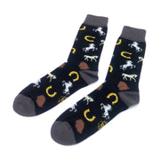 Comprar Calcetines Ecuestres con caballos y herraduras gris Bandera España La Flamenca de Borgoña Patricia Muñoz VOX