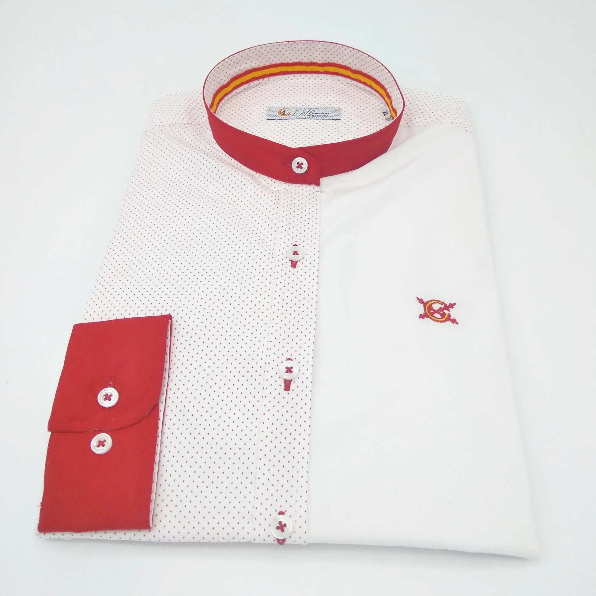 Comprar Camisa mao mujer bandera España - OFERTA Bandera España La Flamenca de Borgoña Patricia Muñoz VOX