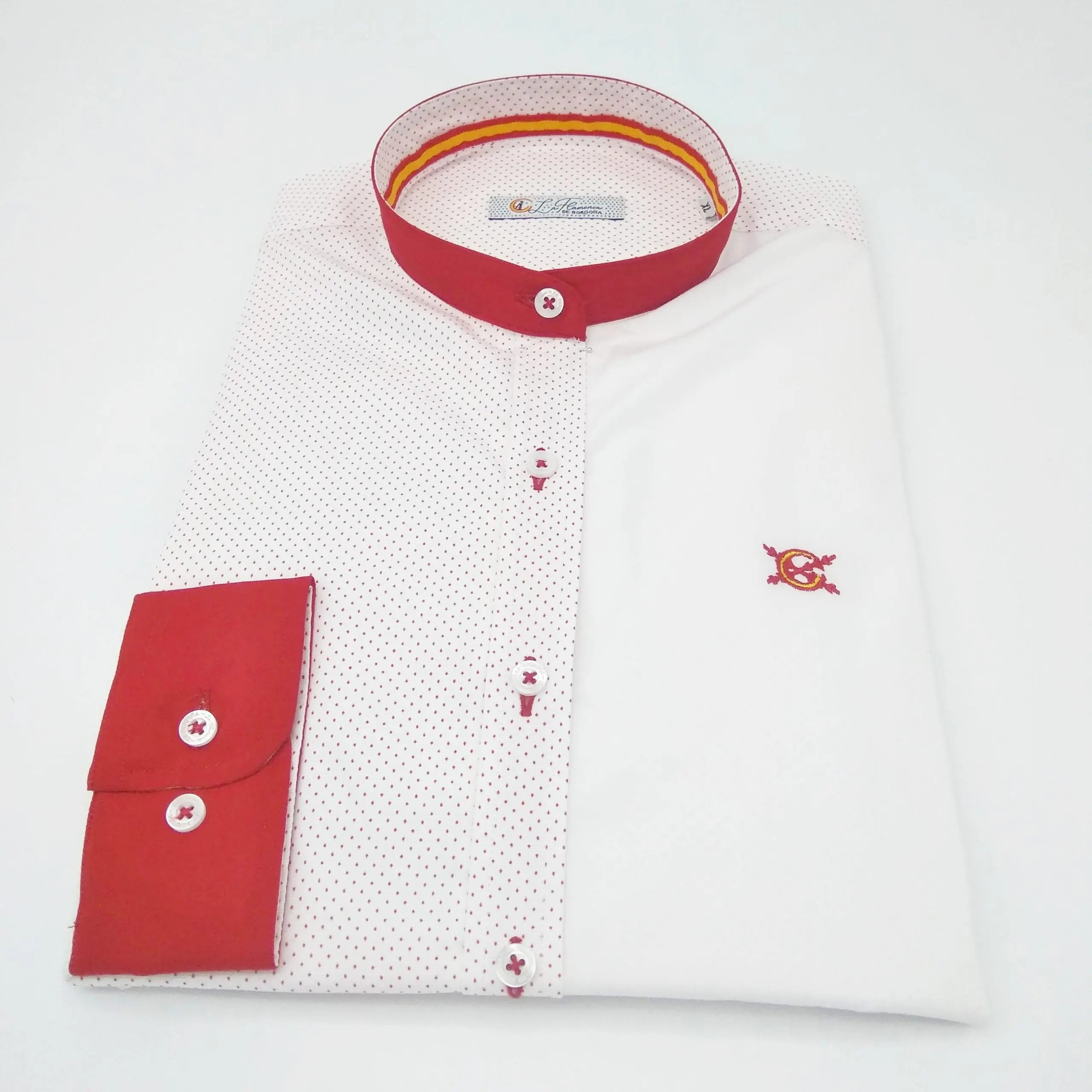 Comprar Camisa mao mujer bandera España - OFERTA Bandera España La Flamenca de Borgoña Patricia Muñoz VOX